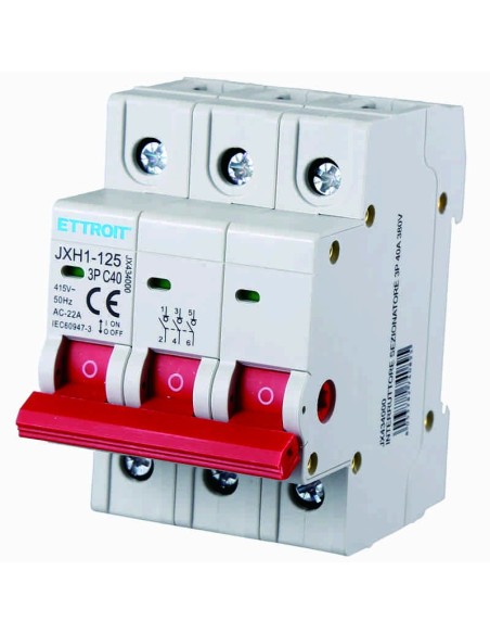 Interruttore sezionatore, 3P, 380Vac, 40A - Ettroit JX434000