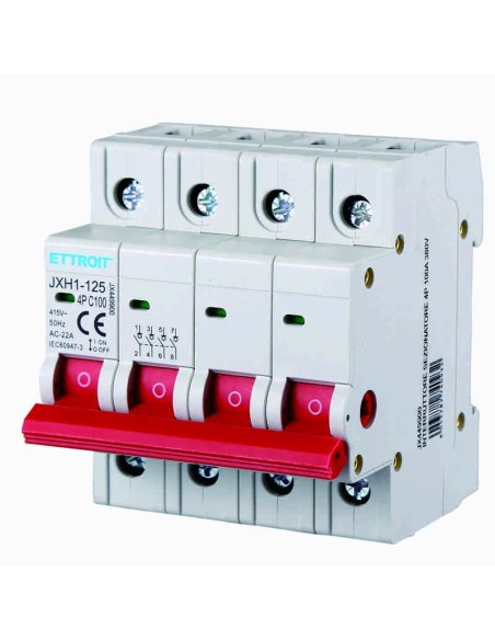 Disconnect Switch, 4P, 380Vac, 100A - Ettroit JX449900