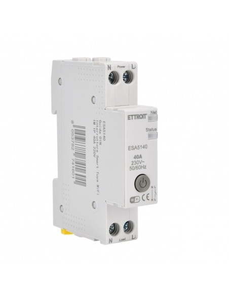 Tuya WiFi Smart Switch, 230Vac, 40A, 1P, Funktionen: Programmierung, Überwachung, automatische Verwaltung - Ettroit ESA5140