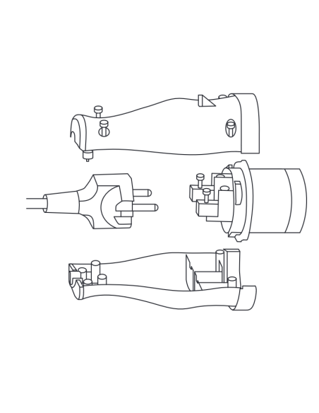 Stekkeradapter, 16A schukostekker naar 230V 2P industriestekker, IP44, geen aardcontact - Rosi 1820