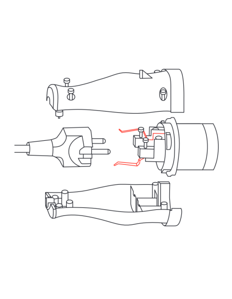 Stecker Shell Adapter, 16A Schuko-Stecker auf 230V 2P+E Industriestecker, IP44 - Rosi 1821