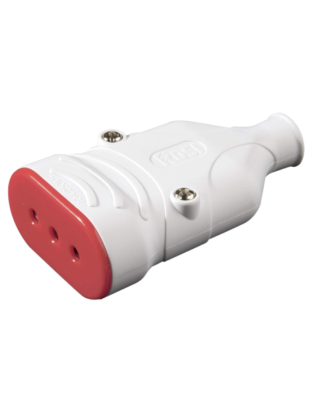 Anti-crush rubber socket, 10A 2P+E, white, Ela Plug series - Rosi RS78203