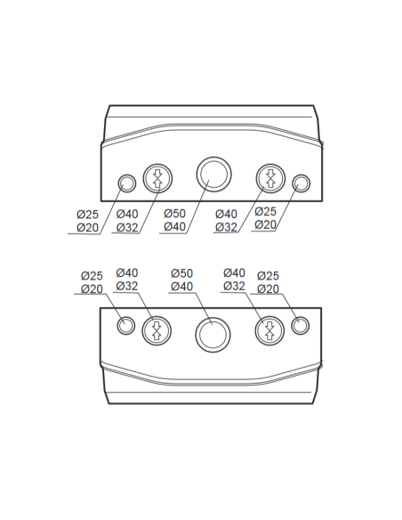 Fondo de pared, para 3 tomas verticales enclavadas, serie 19 - Rosi RS3969
