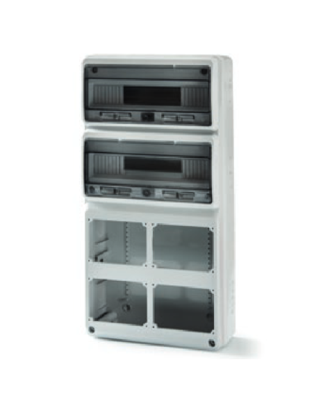 Empty panel, 685x330x150mm, 32 modules, 4 interlocked sockets, compatible with 14 series sockets - Rosi 18.3013