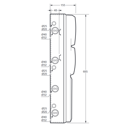 Leere Platte, 685x330x150mm, 32...