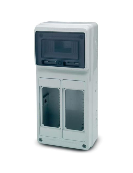 Panel vacío, 506x230x150mm, 8 módulos, 2 bases enclavadas, compatible con bases de la serie 19 - Rosi 18.3008