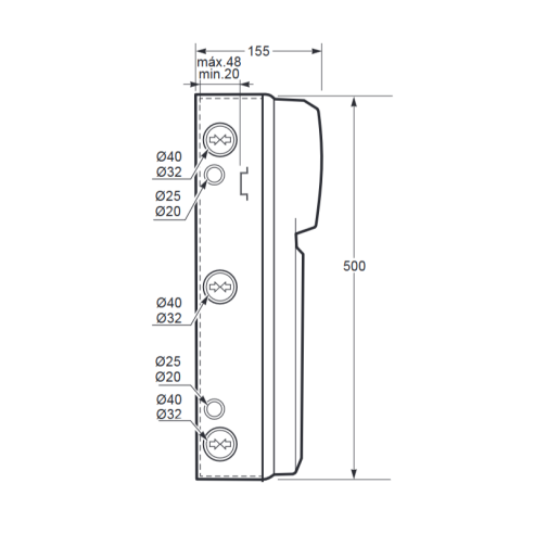 Empty panel, 506x230x150mm, 8...