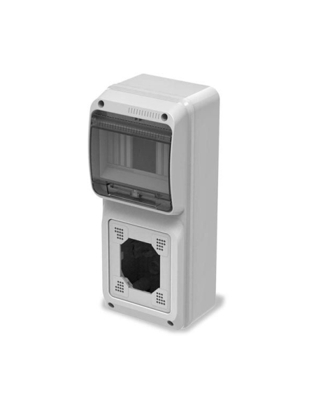 Empty flanged panel, 305x125x107mm, 6 modules, 1 socket - Rosi RS3928