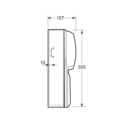 Empty flanged panel, 305x125x107mm, 6...