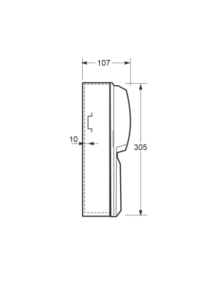 Empty flanged panel, 305x125x107mm, 6 modules, 1 socket - Rosi RS3928