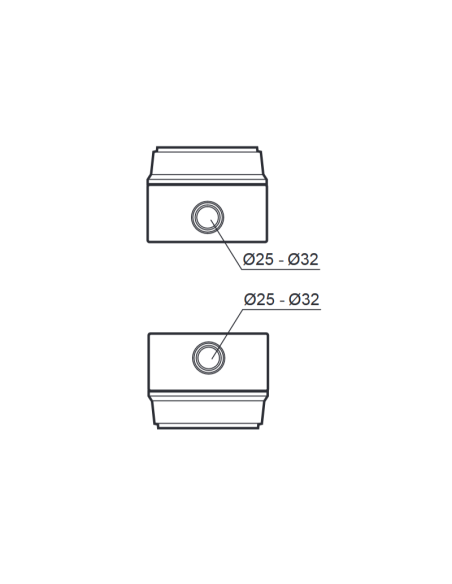 Empty flanged panel, 305x125x107mm, 6 modules, 1 socket - Rosi RS3928