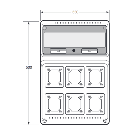 Empty flanged panel, 506x330x150mm,...
