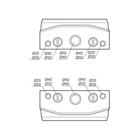 Empty flanged panel, 506x330x150mm,...