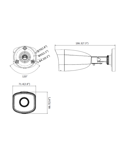 Hikvision Hiwatch HWI-B121H-4MM IP 2.0 Megapixel Full HD Bullet Camera, 4mm fixed lens, PoE, IP67