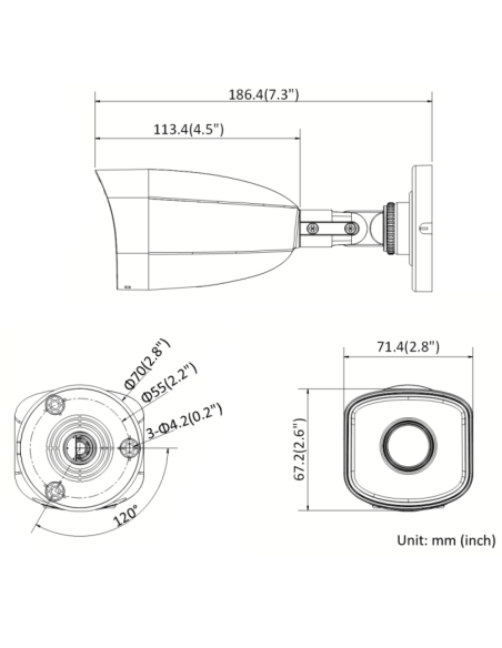 Hikvision Hiwatch HWI-B141H IP 4.0 Megapixel Ultra HD Bullet Camera, objectif fixe 2.8mm, PoE, IP67