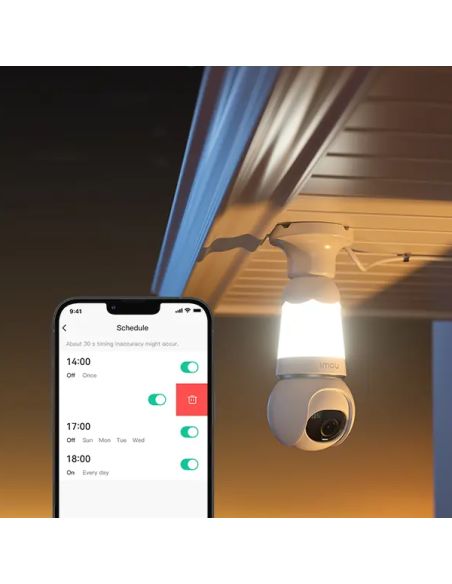 WiFi PTZ BULB CAMERA, 3 Megapixel, integrierte Beleuchtung, Personen- und Fahrzeugerkennung, Farb-Nachtsicht - IMOU BULBCAM2K
