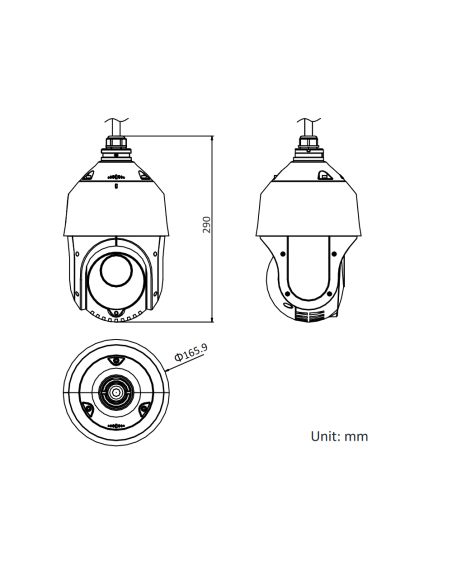 Hikvision Hiwatch HWP-N4225IH-DE(B) IP Speed Dome PTZ Camera 2.0 Mpx Full HD, 25x zoom, integrated microSD slot, PoE+, IP66