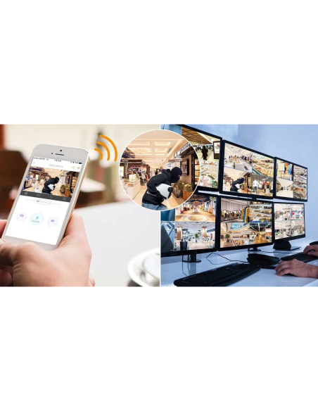 IMOU WiFi kit, 1TB HDD included, 4 IPC-F22FEP cameras, 2 megapixels, colour night vision, motion and people detection