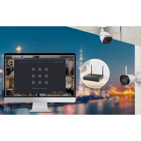 NVR WiFi 4 canali 2 Megapixel,...