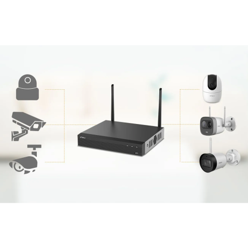NVR WiFi 4 canaux 2 mégapixels,...