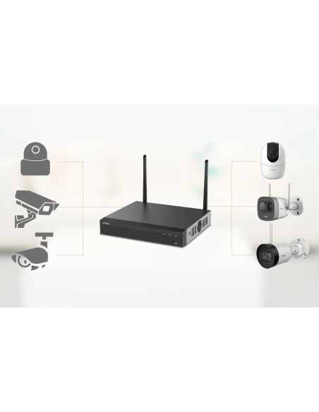 NVR WiFi 4 canali 2 Megapixel, predisposizione HDD fino a 8TB, uscita HDMI e VGA, Wi-Fi fino a 100mt - IMOU NVR1104HS-W-S2-CE-IM
