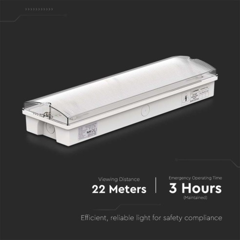 LED emergency lamp, 3W 130lm, wall...