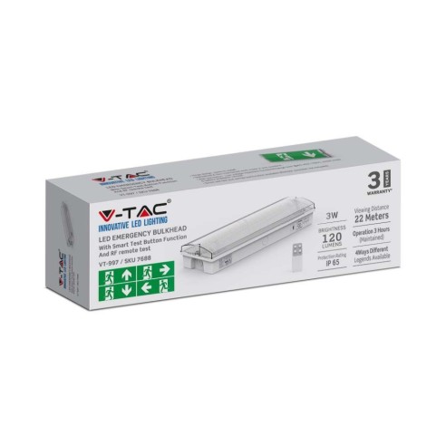 LED emergency lamp, 3W 120lm, wall...