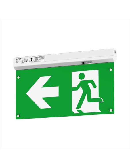 Lámpara LED de emergencia, 2,5W 100lm, montaje 4 en 1, botón de autocomprobación, compatible con mando RF - V-TAC VT-995 7675