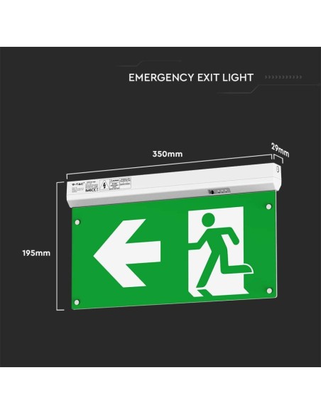 LED noodverlichting, 2.5W 100lm, 4-in-1 montage, zelftestknop, compatibel met RF afstandsbediening - V-TAC VT-995 7675