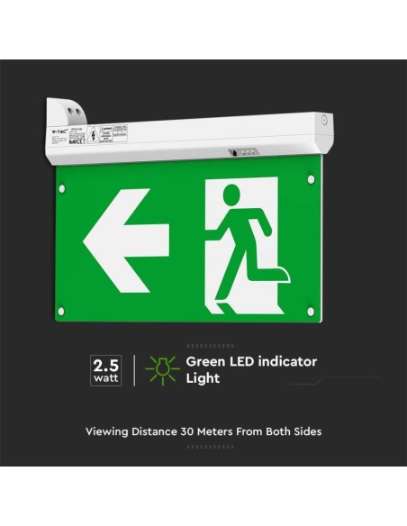 LED-Notleuchte, 2,5 W 100 lm, 4-in-1-Montage, Selbsttesttaste, kompatibel mit RF-Fernbedienung - V-TAC VT-995 7675