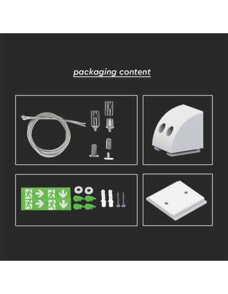 LED emergency lamp, 2.5W 100lm, 4-in-1 mounting, self-test button, compatible with RF remote control - V-TAC VT-995 7675
