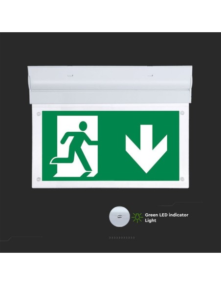 LED-Notleuchte, 2W 140lm, Wandmontage, neigbarer Sockel, Betriebsdauer 3 Stunden, SA/SE-Modus - V-TAC VT-519-S 836