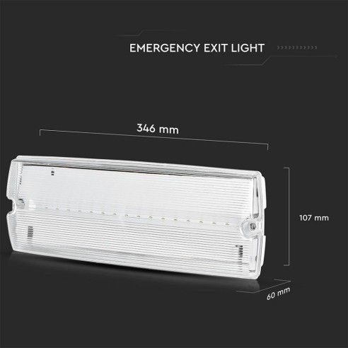Led emergency lamp, 3W 140lm, wall...