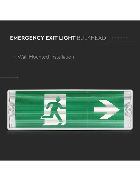 Led emergency lamp, 3W 140lm, wall mount, operating time 3 hours - V-TAC VT-543 83111
