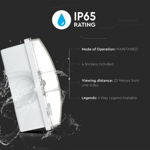 Led-noodlamp, 3W 140lm, wandmontage,...