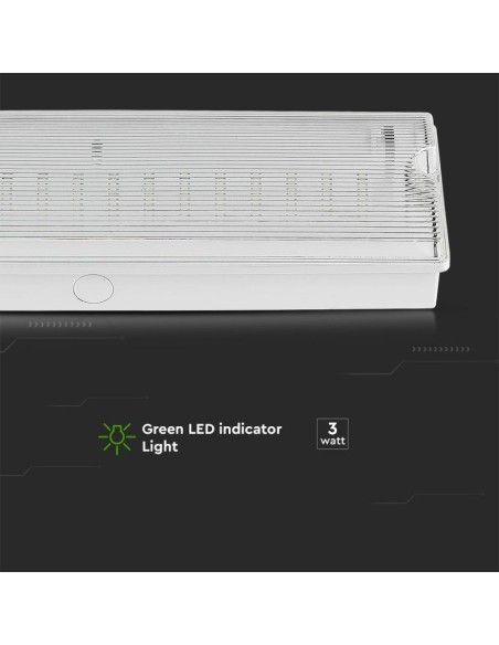 Led-Notleuchte, 3W 140lm, Wandmontage, Betriebsdauer 3 Stunden - V-TAC VT-543 83111