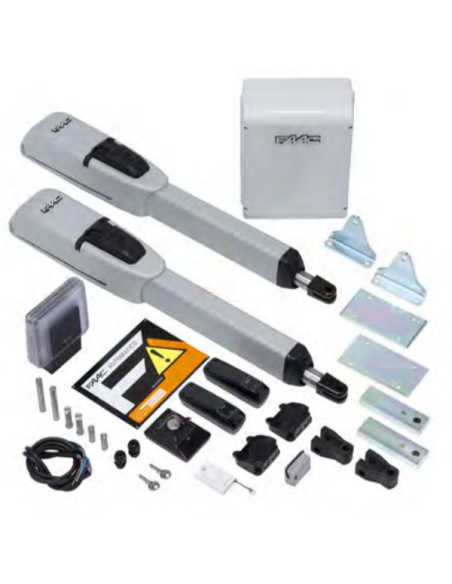 Kit motore MASTER KIT 24V SAFE, cancelli a battente, 230V, max 2,5 metri per battente, lampeggiante,fotocellule - FAAC 104415144