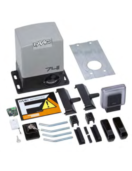 Kit motore DELTA 3 KIT per cancelli scorrevoli, 230V, max 900Kg, con lampeggiante, coppia di fotocellule - FAAC 105630445