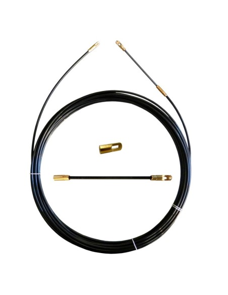 Perlon cable pull probe, Ø4mm, 30 metres, with interchangeable terminals, black - Stak SPN4-030