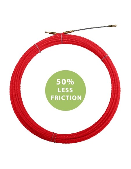 Sonde de traction de câble hélicoïdal monofilaire, Ø4,2mm, 20 mètres, cosses M5 interchangeables, rouge - Tecnid STOL4-020