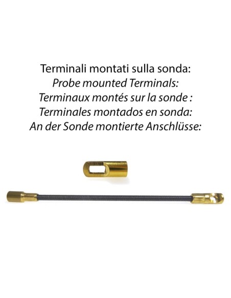 Monofile Polyester-Spiralkabelsonde, Ø5,2mm, 50 Meter, auf Spule, austauschbaren M5-Klemmen - Tecnid STOA5-050