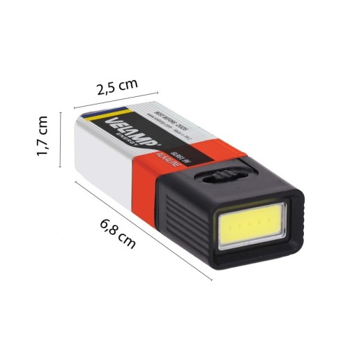 Linterna LED Snicker con pila de 9 V,...