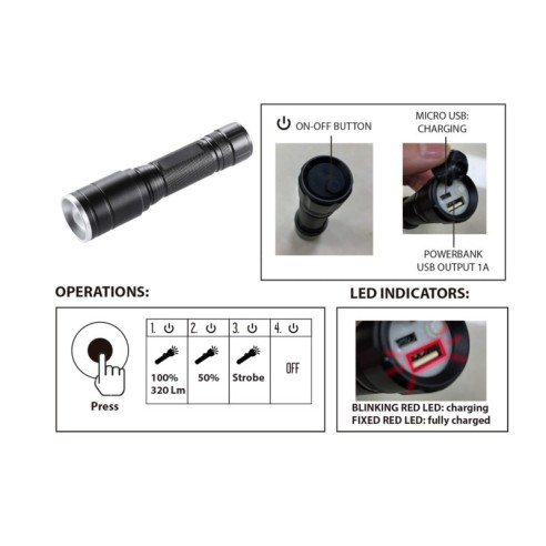 Hunter LED-zaklamp, 5W, 320 lumen,...