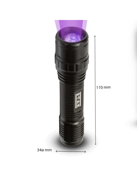 Torche LED Horatio, 3W, 250 lumens, avec lumière ultraviolette, IP67 - Stak ST005