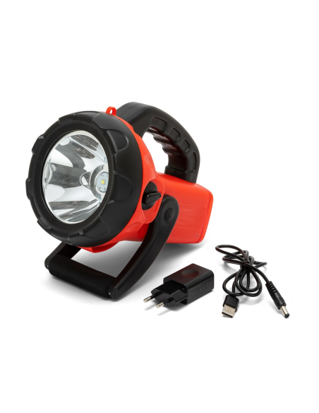 10W draagbare led-spot met knipperlicht, 800 lm, 800 meter bereik, oplaadbaar met 220V adapter en USB-kabel - Velamp IR561