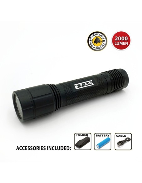 Leopard LED-zaklamp, 20W, 2000 lumen, fosforescerende tactische schakelaar, instelbare helderheid - Stak ST143