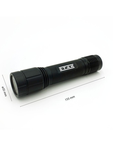 Linterna LED Leopard, 20W, 2000 lúmenes, interruptor táctico fosforescente, brillo ajustable - Stak ST143