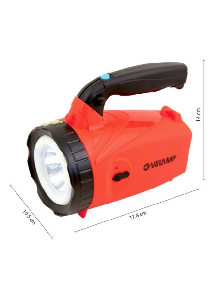 Hornet2 tragbarer LED-Scheinwerfer, 5W, 300 lm, Reichweite 400 Meter, mit 220V und Autoadapter - Velamp IR558