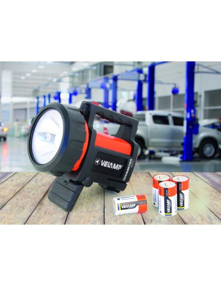 Doomster Basic projecteur LED portable, 1W, 100 lm, portée 150 mètres, fonctionne sur batterie - Velamp IR666-DRY
