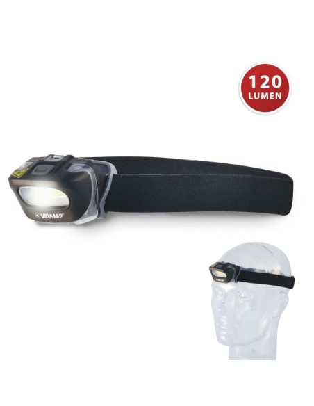 Zeus LED-Stirnlampe, 3W, 120 Lumen, mit elastischem Stirnband, einstellbare Helligkeit - Velamp IH522.006L
